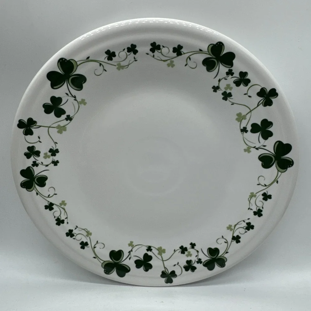 Fiestaware St Patricks Lunch Plate Fiesta White 9 inch Luncheon NEW #3